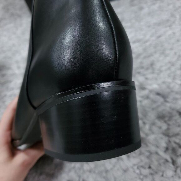 READ Lane Bryant 10 Wide Ankle Boots Booties Faux Leather Block Heel Black 10W - Picture 8 of 9